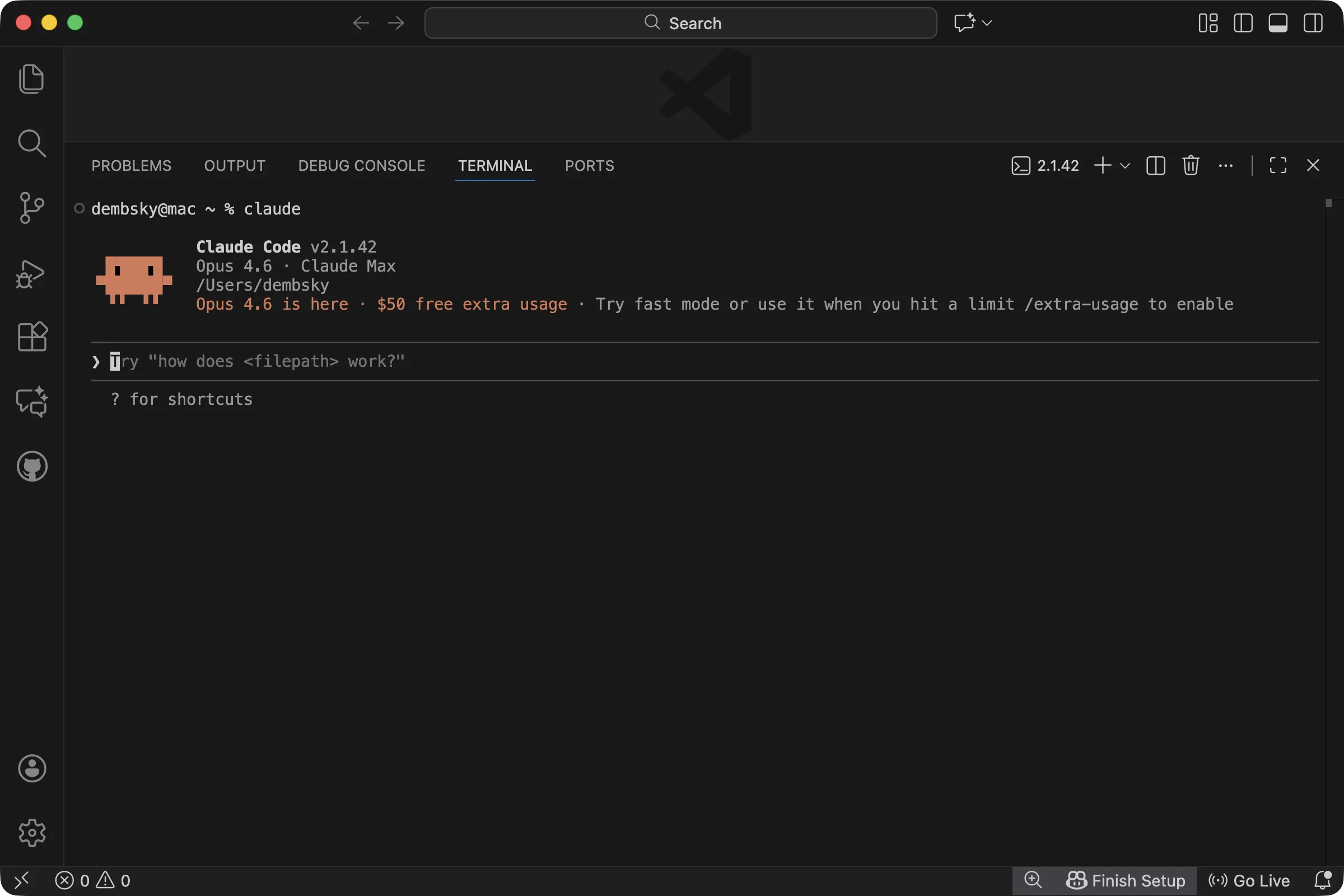 Claude Code running in VS Code